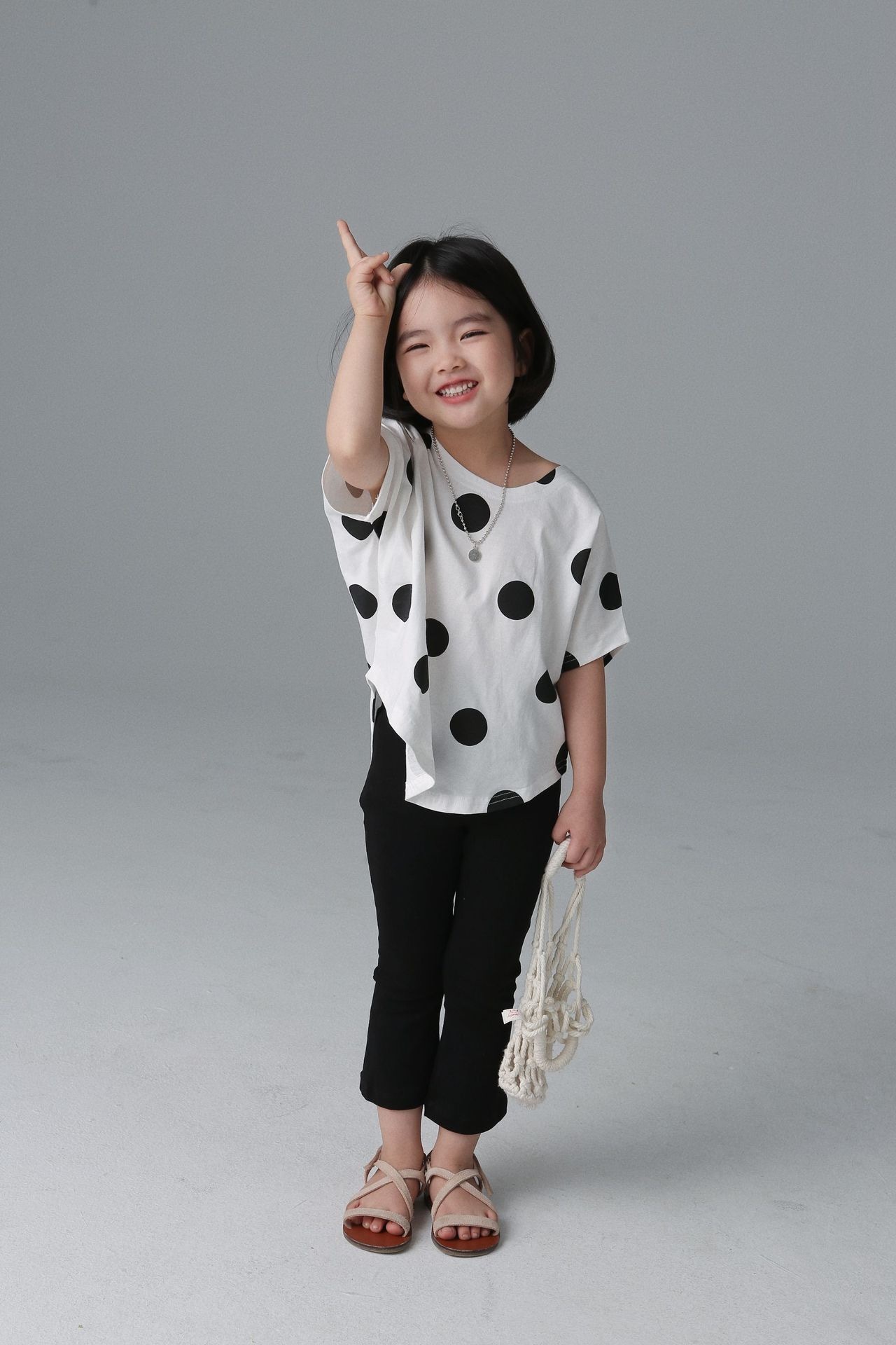 親子裝_波點圓弧上衣