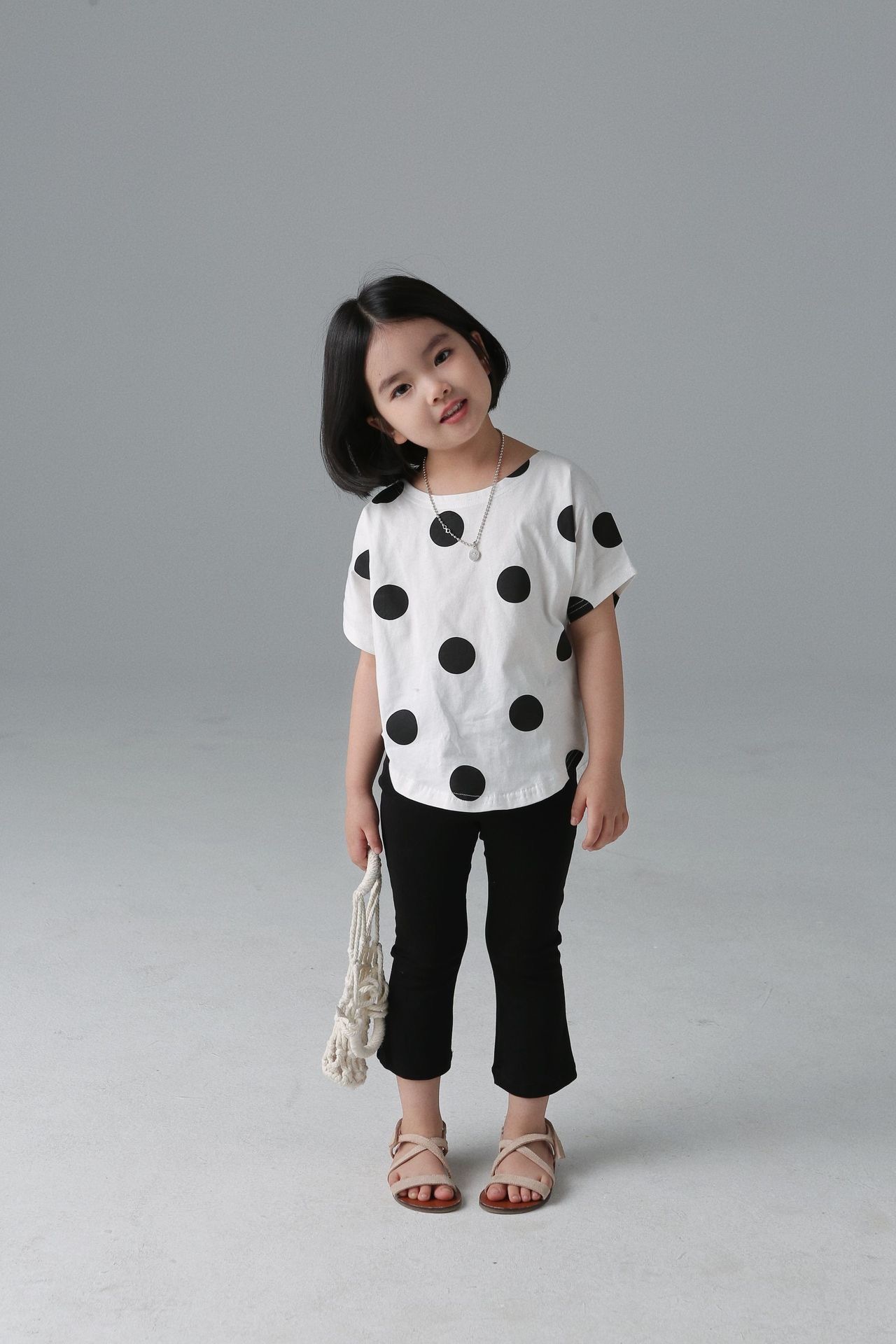 親子裝_波點圓弧上衣