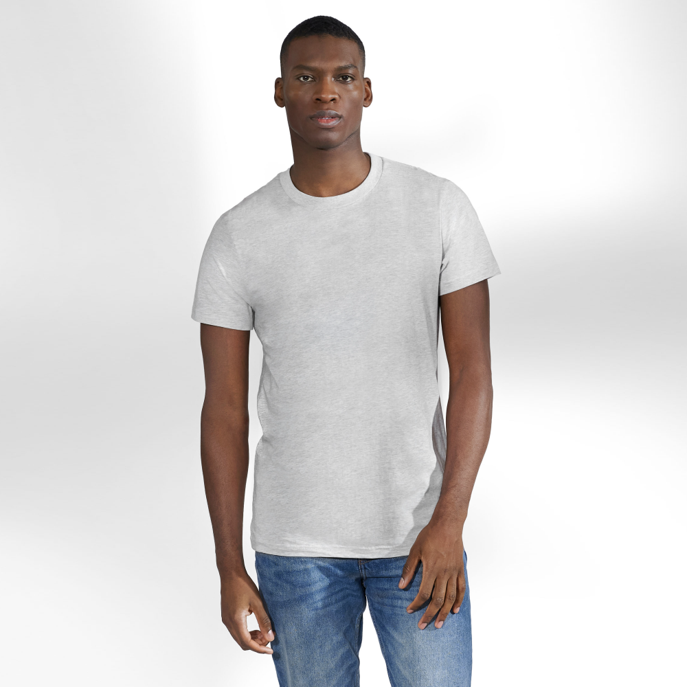 Crew-Neck Cotton 純有機棉男用圓領Ｔ- 淺灰