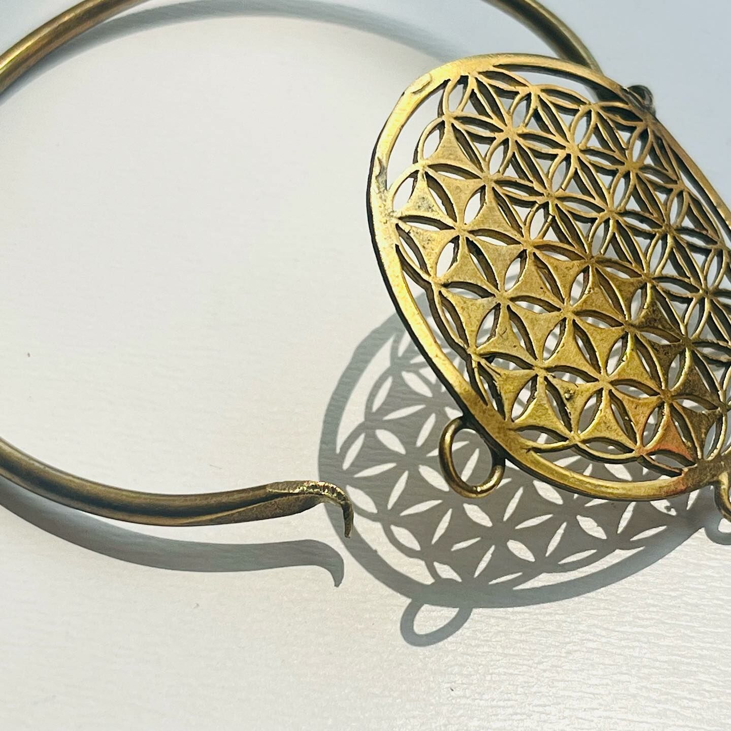 [原石] 生命之花 魔法圖騰 黃銅手環