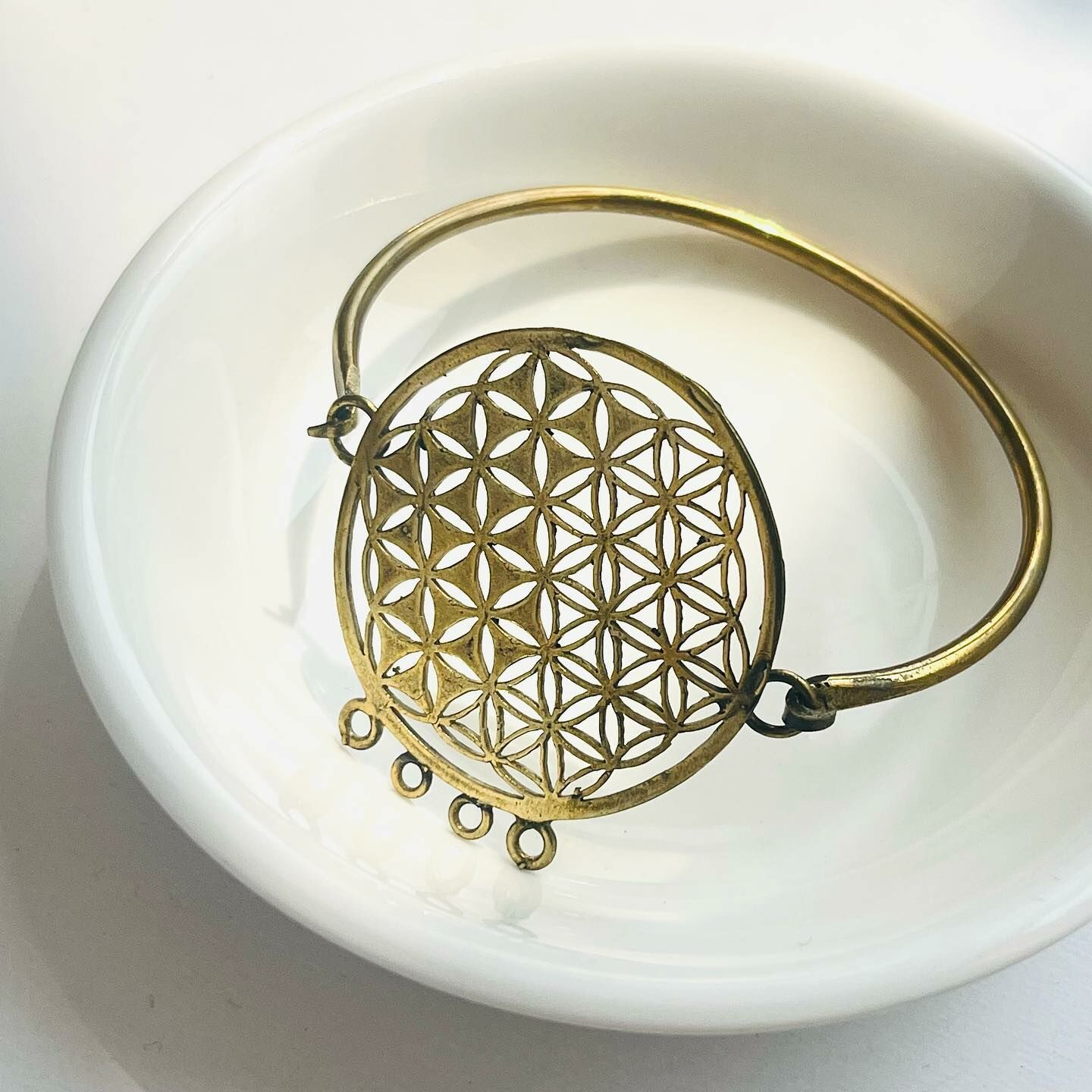 [原石] 生命之花 魔法圖騰 黃銅手環