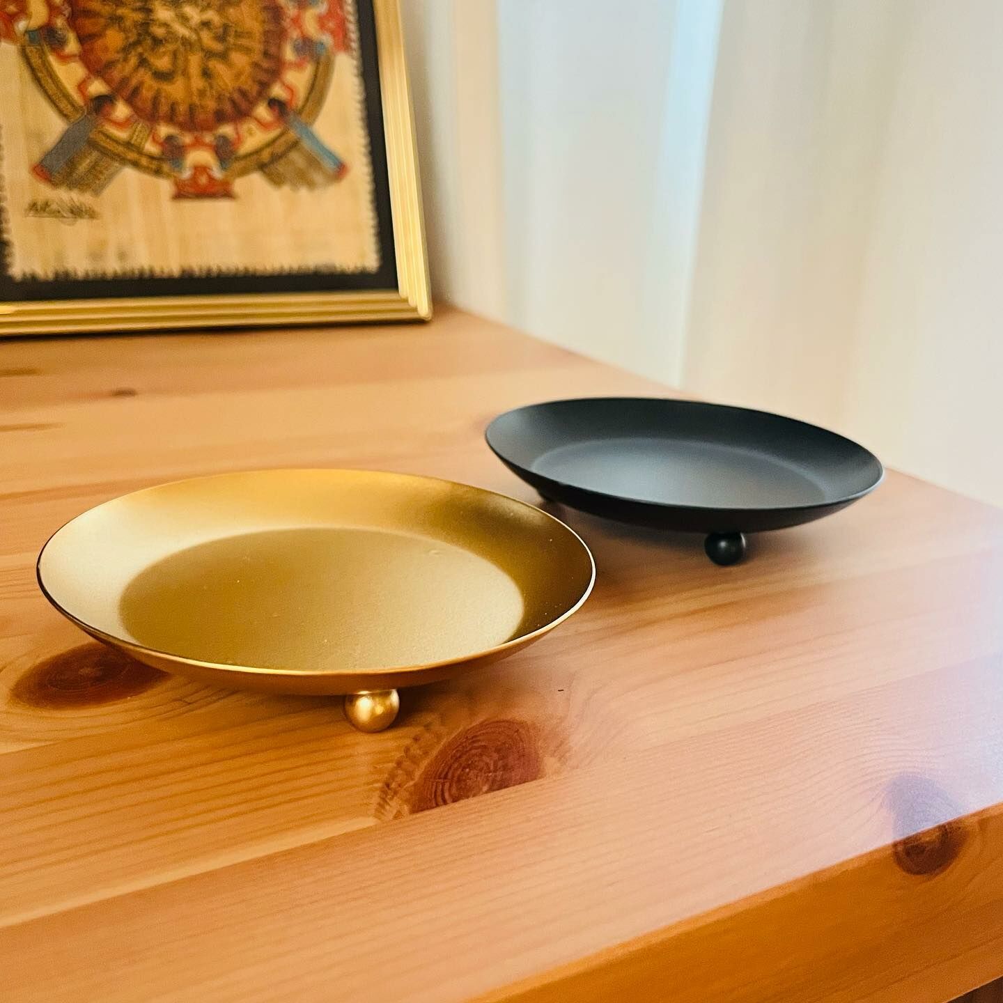 [原石] 水晶淨化展示盤 金、黑