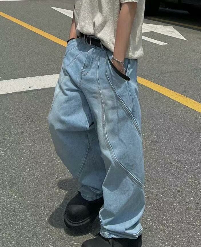 洗水車線鬆身牛仔褲 J684