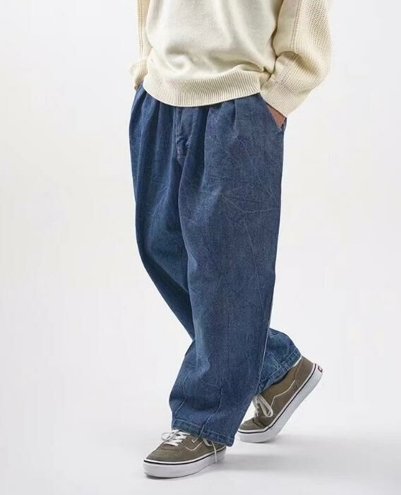 洗水淨色鬆身牛仔褲 P2714