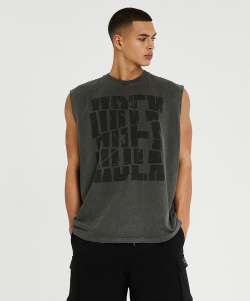 HDEX Breaking Pigment Sleeveless - KHAKI