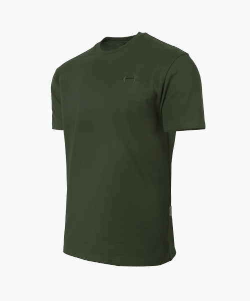 HDEX Symbol Embroidery Cotton Muscle Fit Short Sleeve - KHAKI