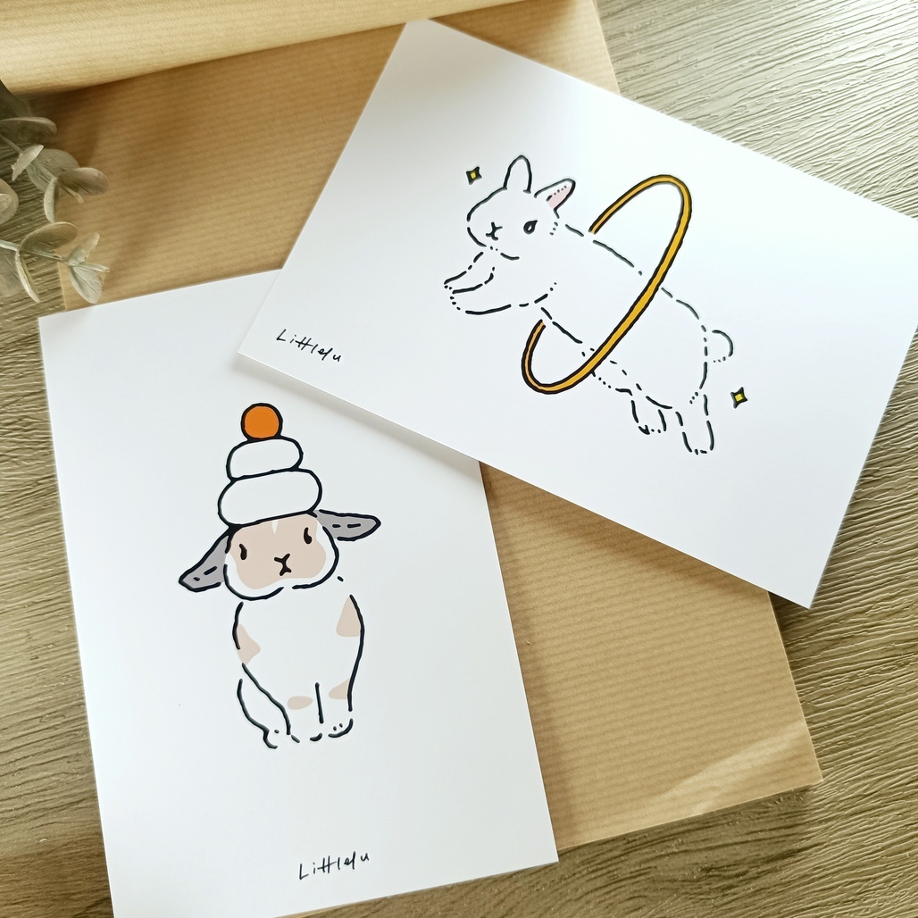 日本little lu．兔子明信片