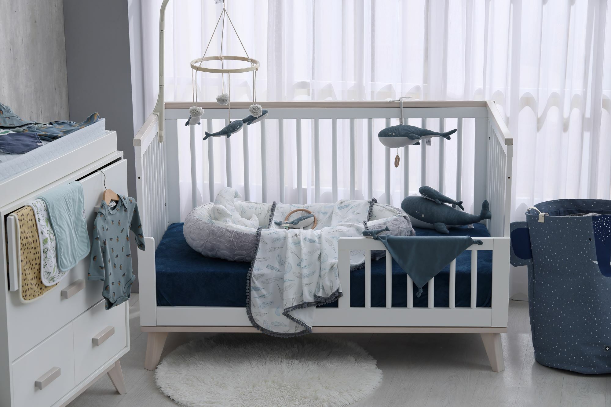 朶玫黎寶寶房希臘靜夜藍嬰兒床