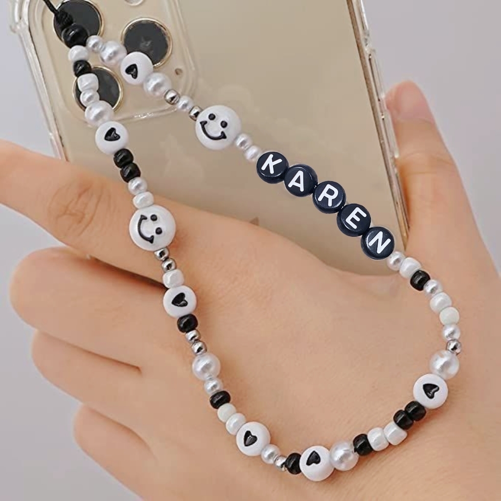 定製英文名 串飾手機掛鏈 (5色可選)