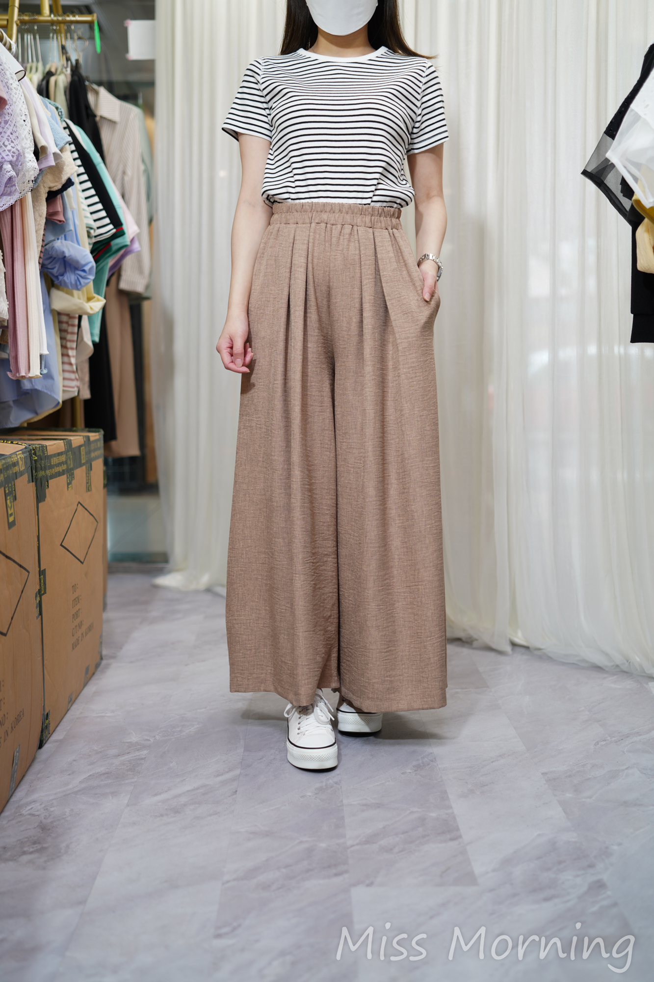 棉質條子款上衣(13785)&免燙輕盈裙褲(33719)