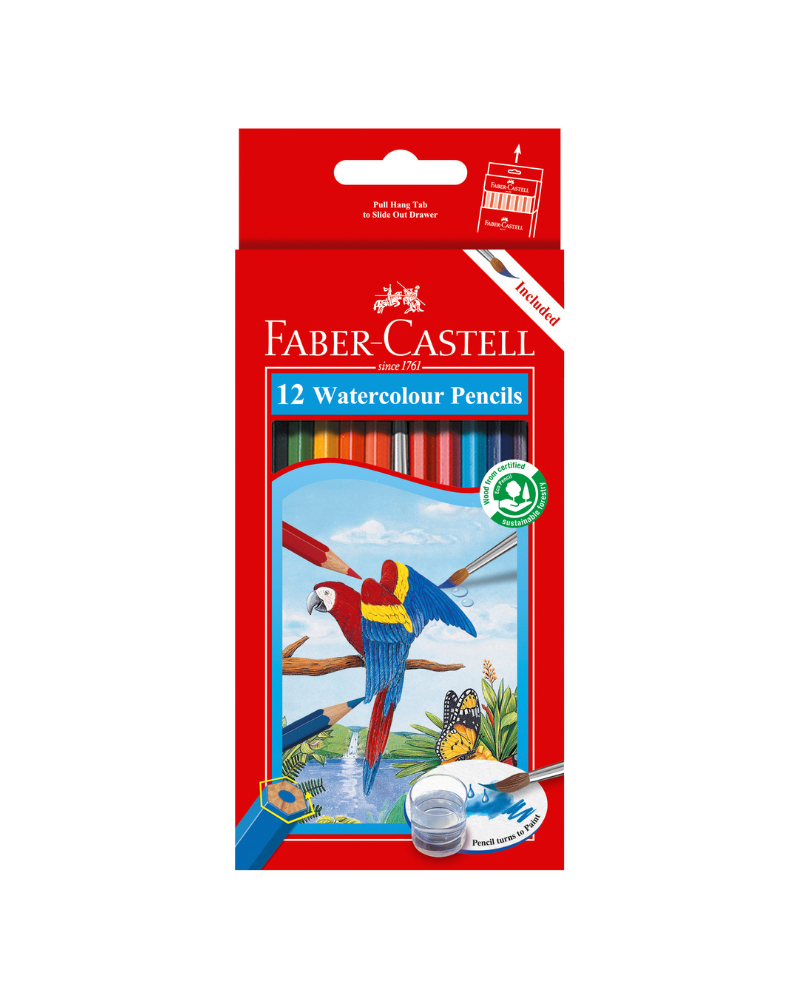 Faber-Castell 鸚鵡水溶性木顏色鉛筆 (12色/ 24色)