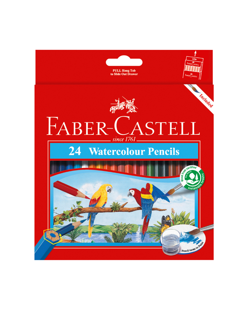 Faber-Castell 鸚鵡水溶性木顏色鉛筆 (12色/ 24色)