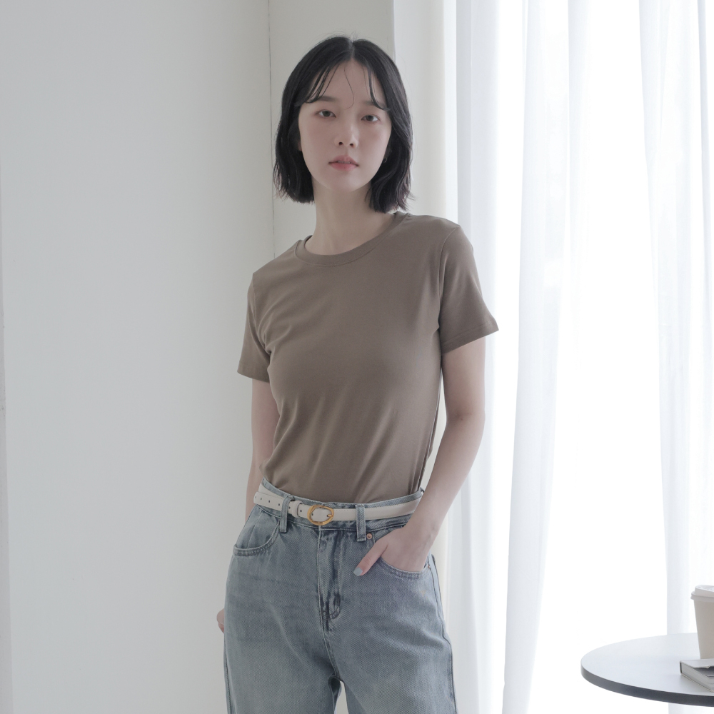 SALE300 顯瘦腰身棉圓領棉TEE