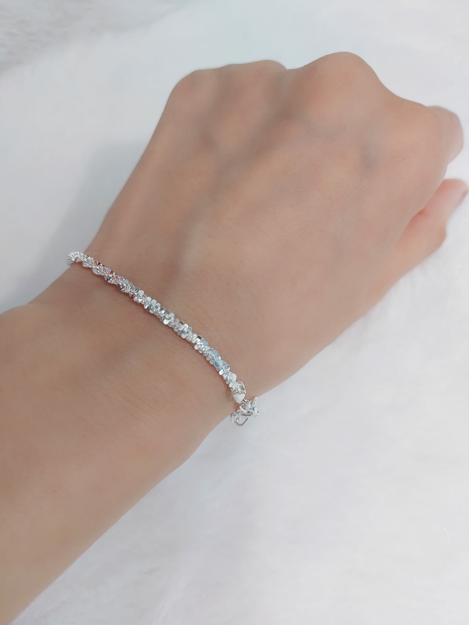 意大利925 純銀岩石手鏈多色 B08106 B08109 B08109B B08109C