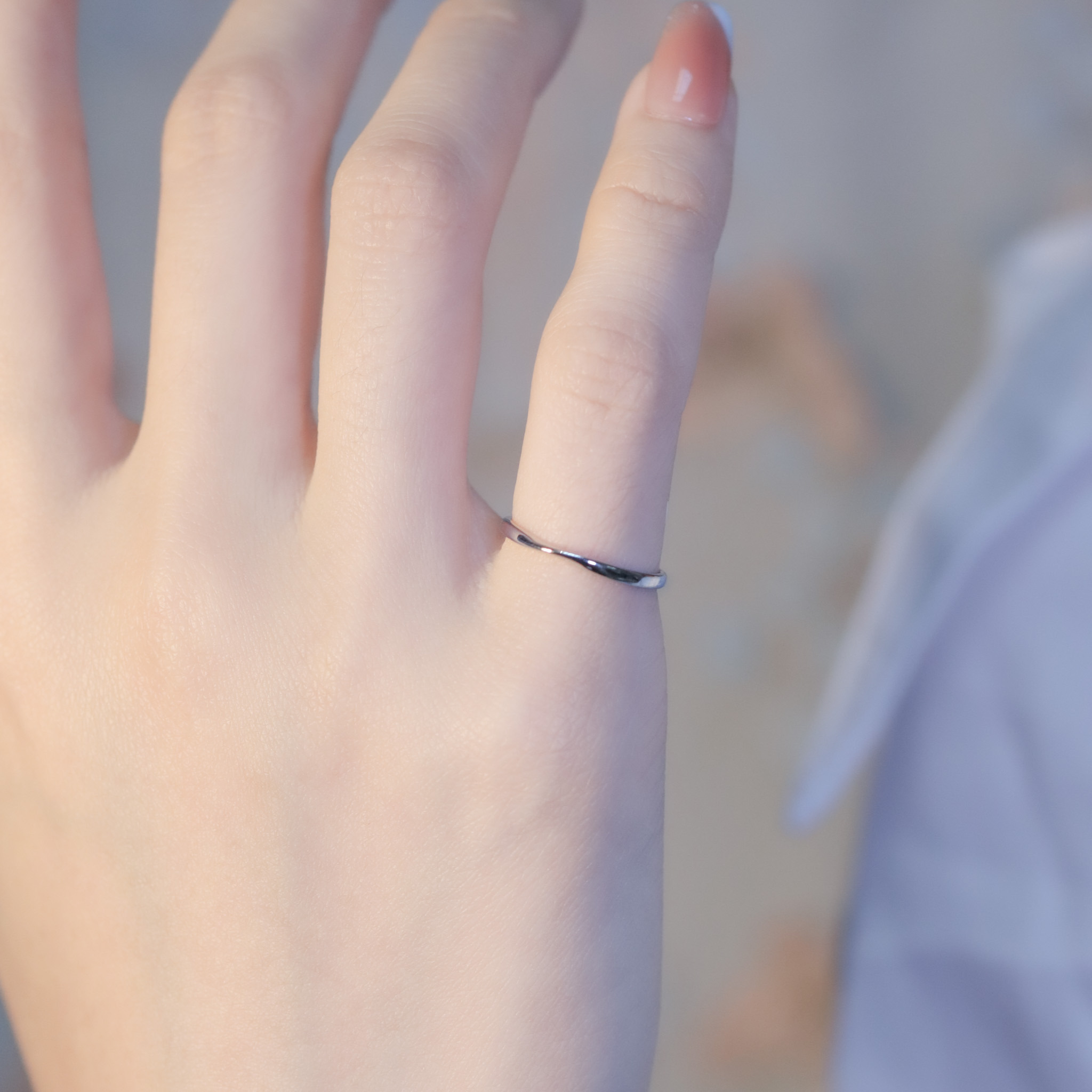 | 925 Silver・White Gold |  Twist Pinky Ring | RI0644 |