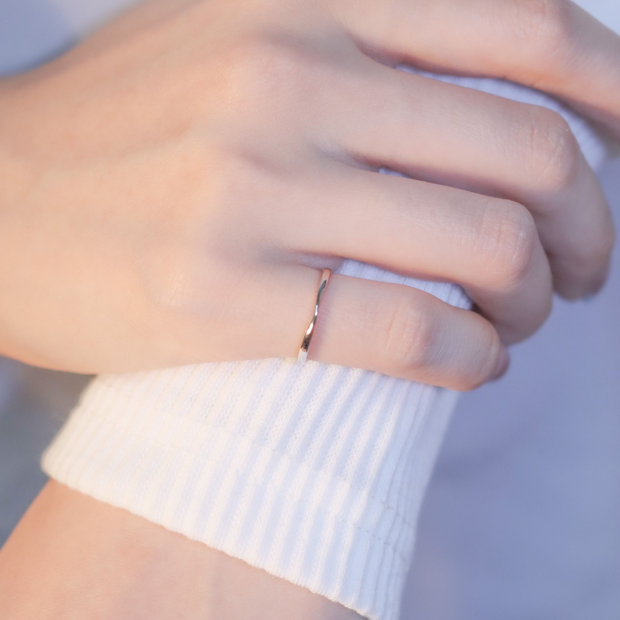 | 925 Silver・White Gold |  Twist Pinky Ring | RI0644 |