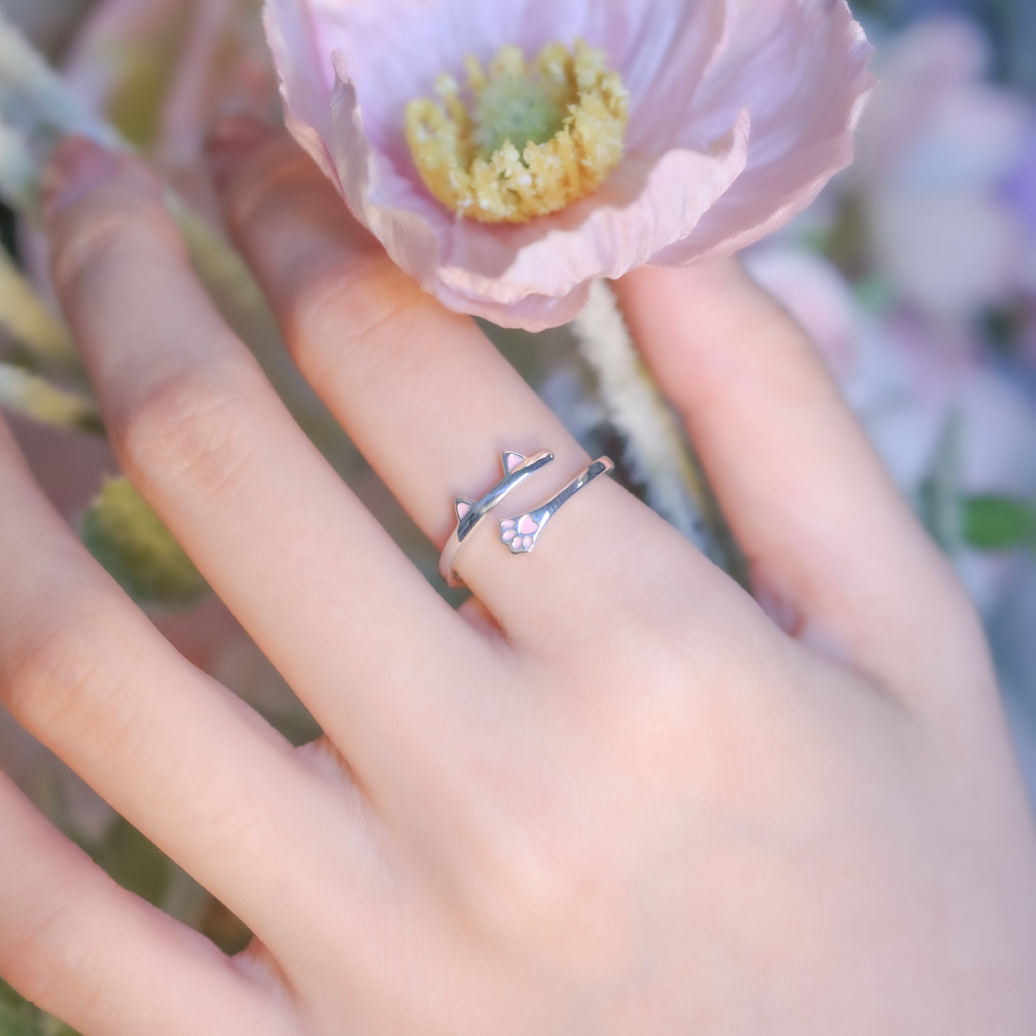 | 925純銀 | 貓咪擊掌戒指 | RI0653 |