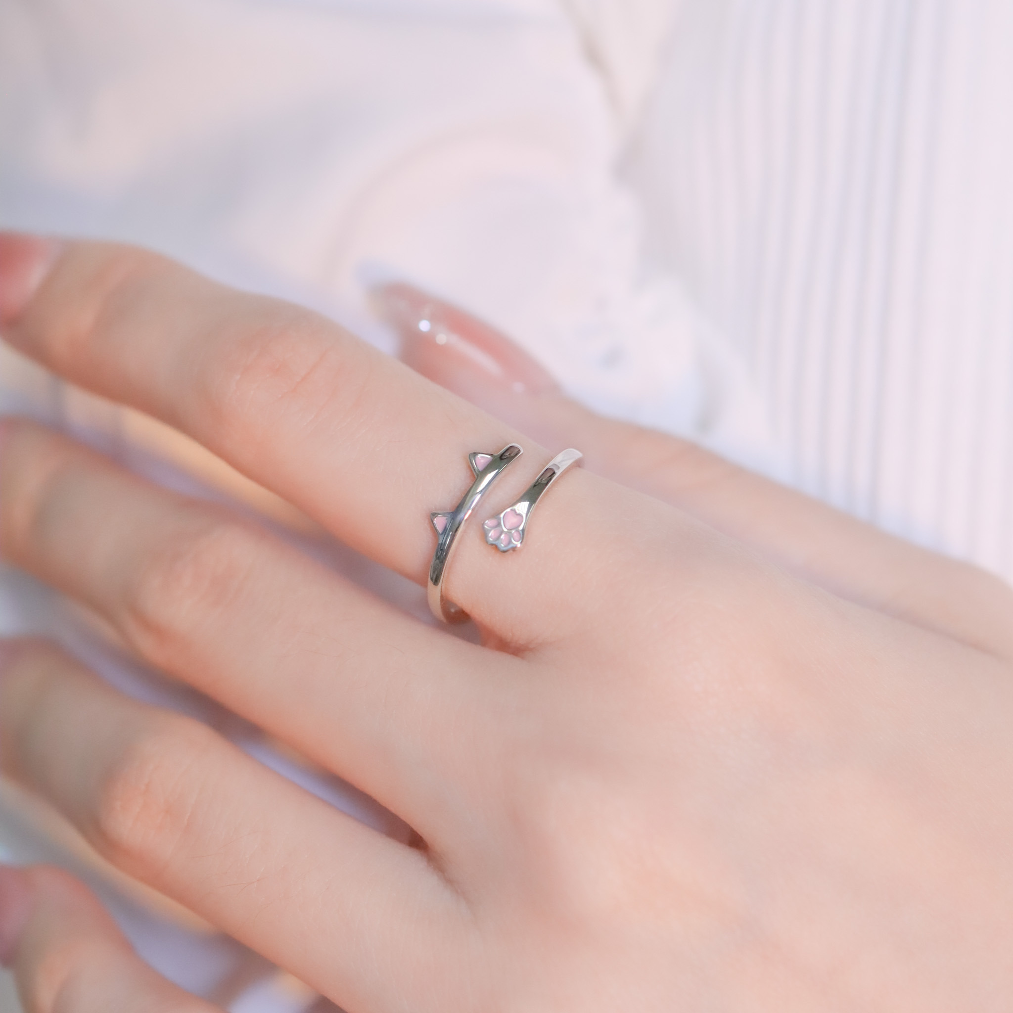 | 925純銀 | 貓咪擊掌戒指 | RI0653 |