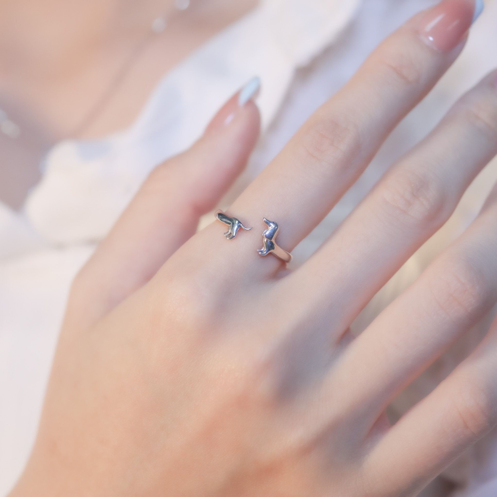 | 925 Silver・White Gold・Rose Gold | Cute Puppy Ring （Silver / Rose Gold） | RI0655 |