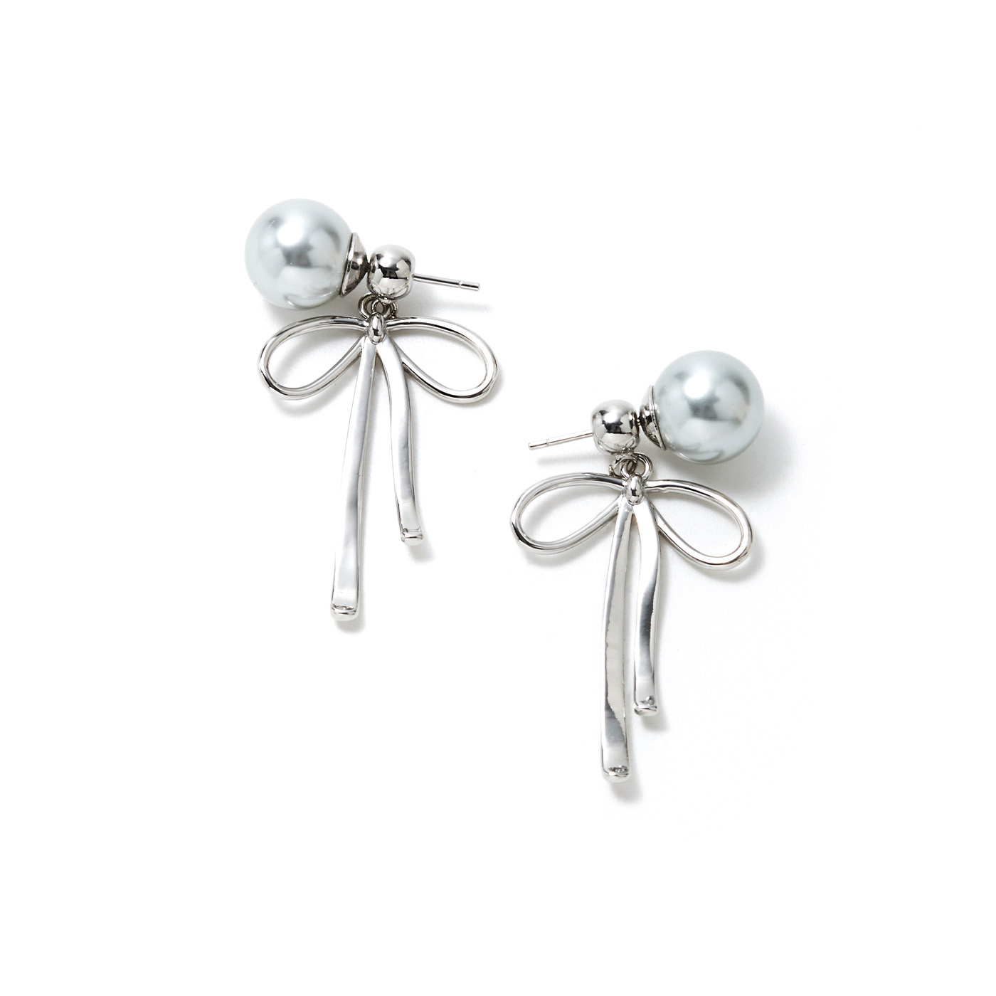 平價飾品,銀針,珍珠,蝴蝶結,耳環