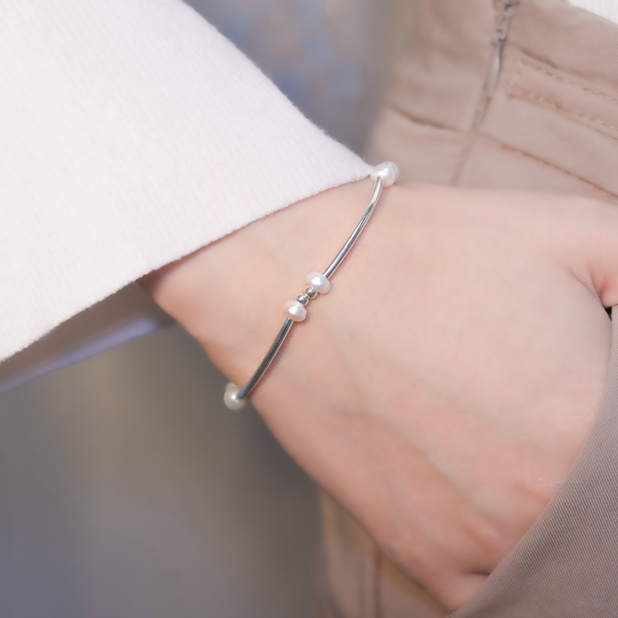 | 925 Silver・Pearl | Thought Of Pearl Bracelet | BR1023 |