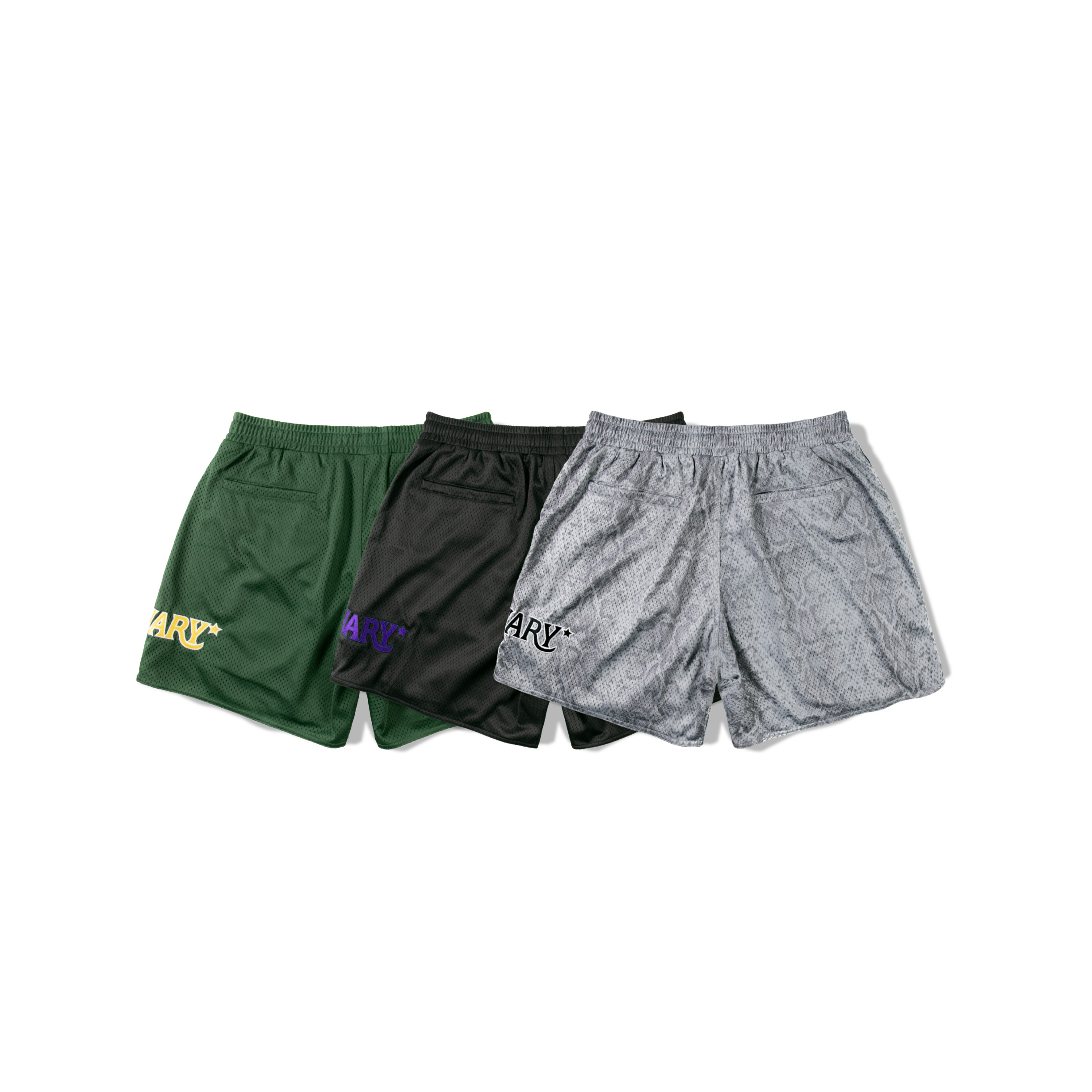 ORDINARY / BASKETBALL SHORTS 籃球雙層網運動短褲 - 鴨尾綠 / 黑色 / 灰蛇紋