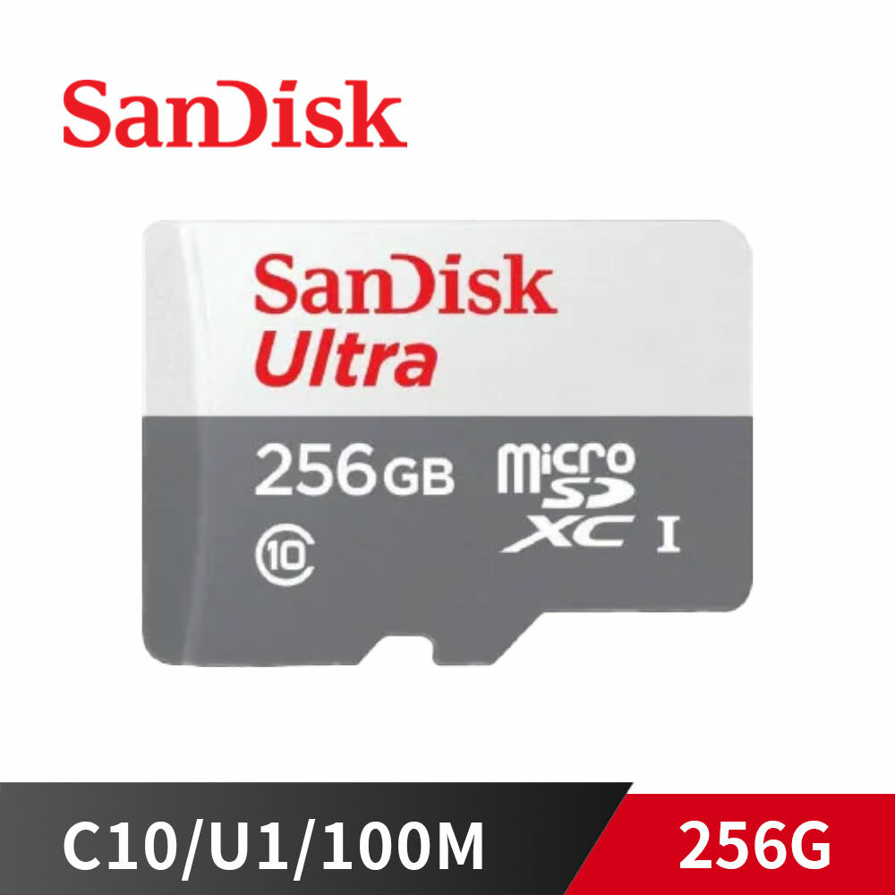SanDisk 新帝 Micro-SD / TF Ultra 256G【Class10 / U1 / 100M】無轉卡 SDSQUNR