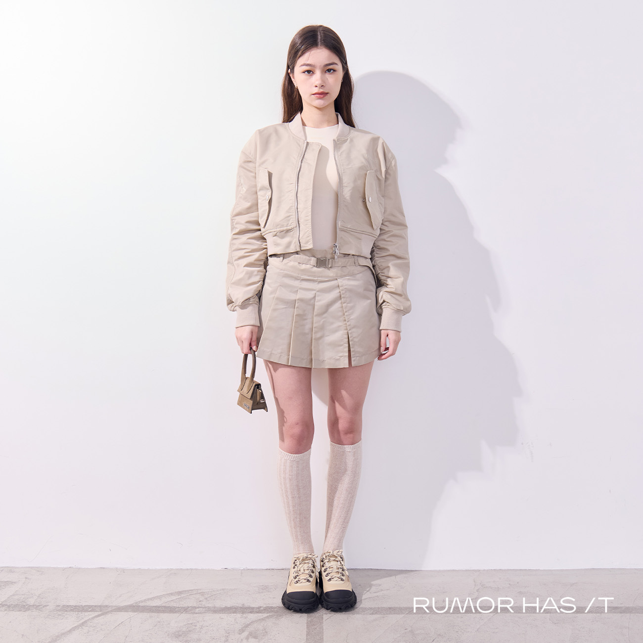 Belt-Detailed Pleated Skort