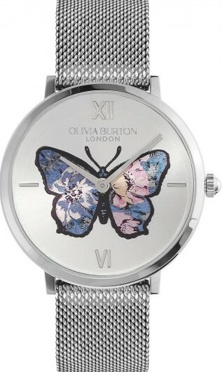 萬年鐘錶 -  Olivia Burton  藝術時尚  Ladies Signature Butterfly  蝴蝶雕花不鏽鋼米蘭錶帶女錶 24000146 錶徑35MM