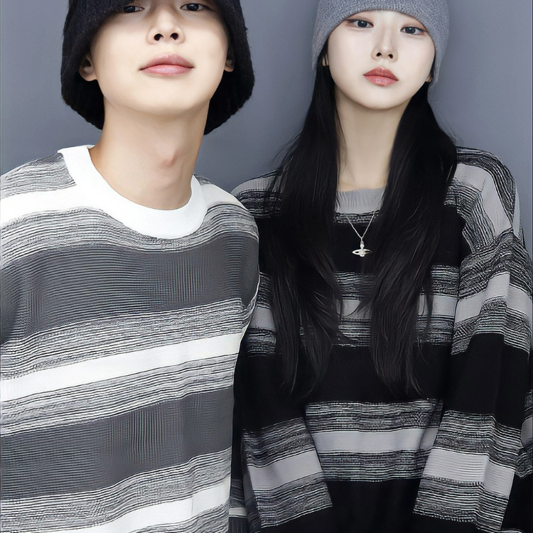 條紋針織上衣