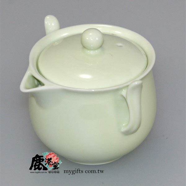 鹿港窯禮品館│青白釉 側壺茶具組-一壺二杯 禮盒