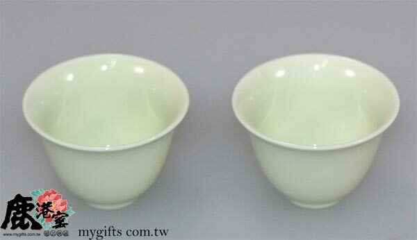 鹿港窯禮品館│青白釉 側壺茶具組-一壺二杯 禮盒