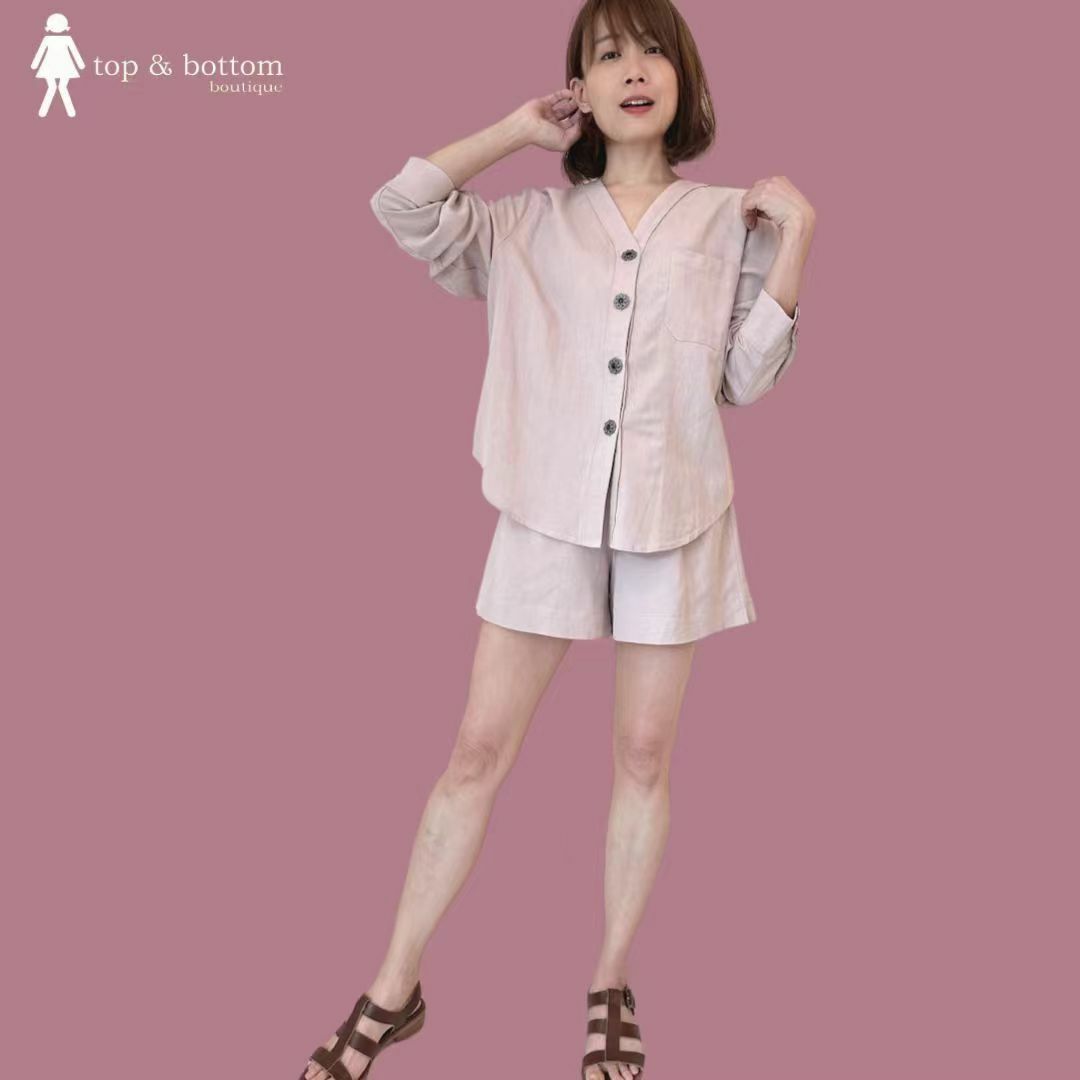 LINEN SHIRT & SHORTS 2 PCS SET SUIT