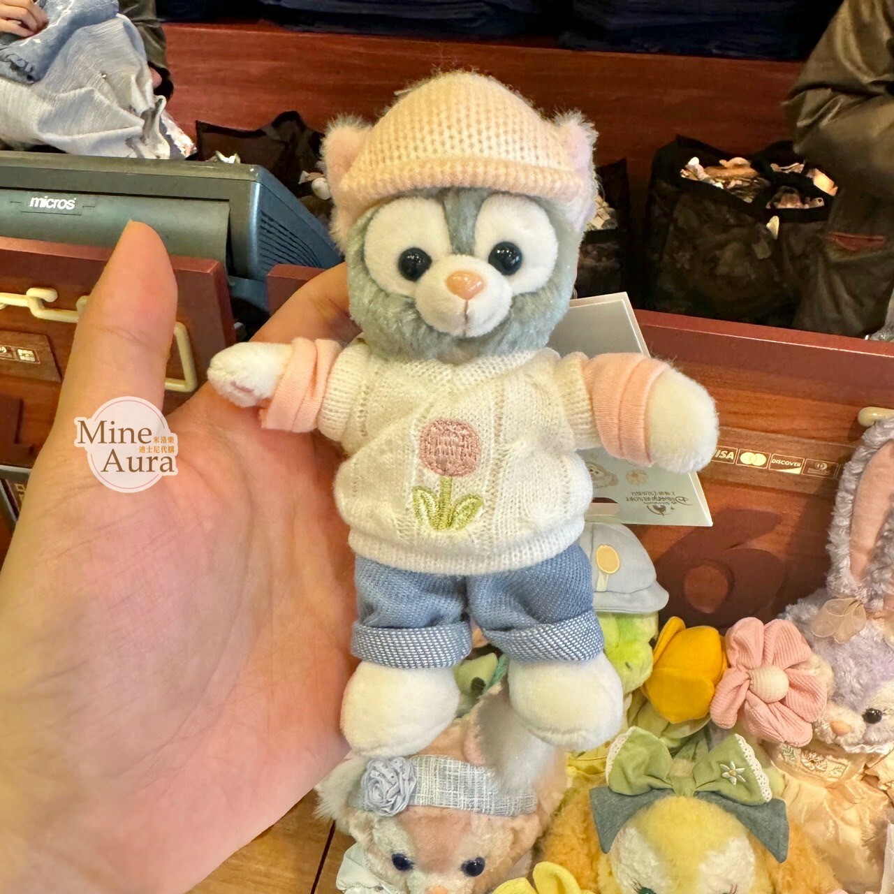 2024 春日 達菲 Duffy 與好友們系列 傑拉托尼 畫家貓 Gelatoni 鑰匙圈 吊飾 -上海迪士尼樂園