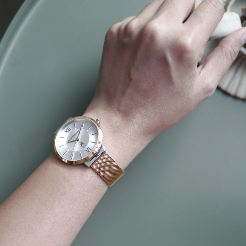 Signature 薄型雙色米蘭女錶