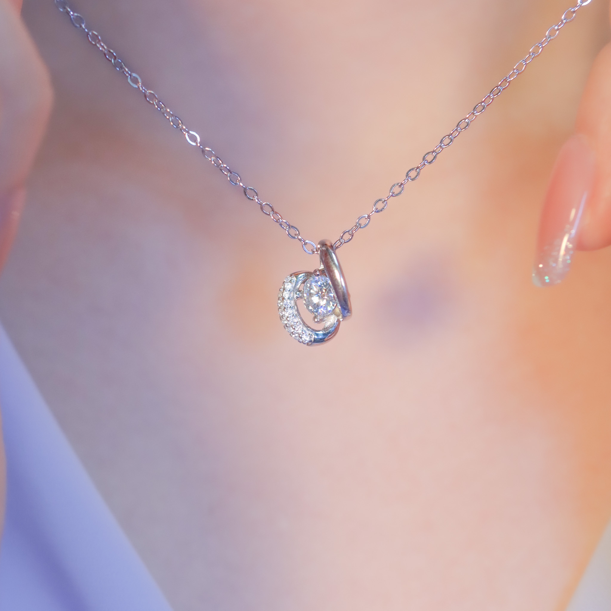 | 925 Silver・White Gold | Tambourine Of Happiness Necklace | NE1074 |