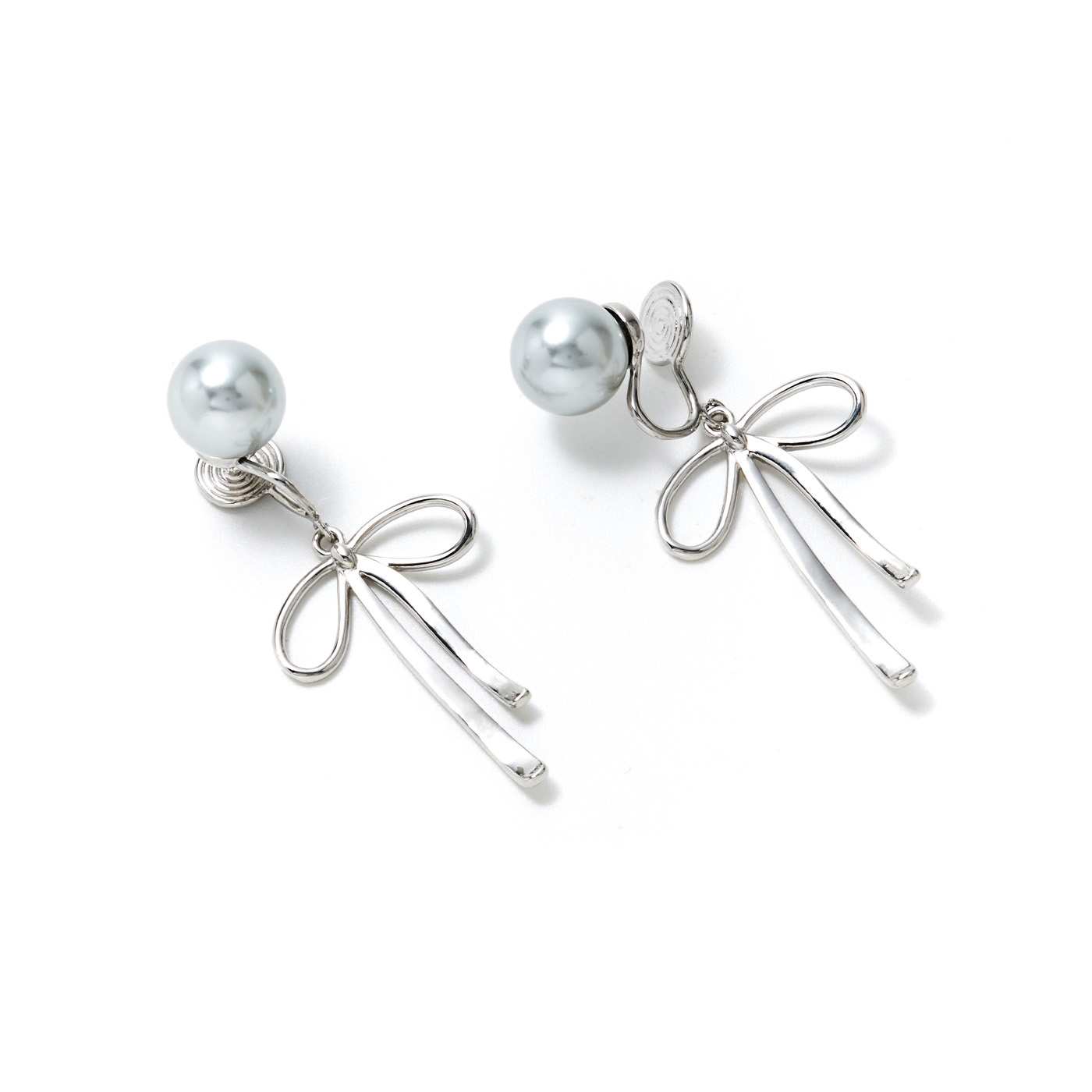 平價飾品,珍珠,蝴蝶結,夾式耳環