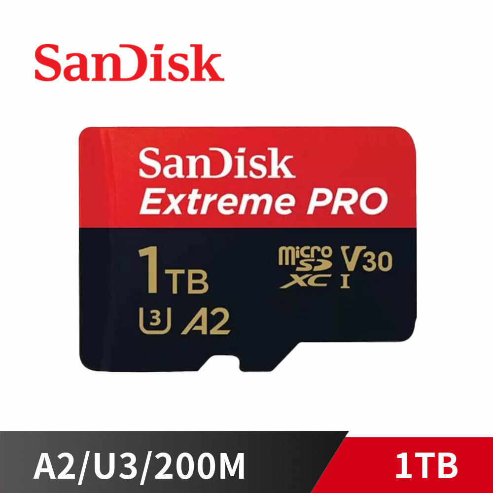 新款 SanDisk 1TB Extreme PRO 200M V30 U3 UHS-I microSDXC 記憶卡 小卡 SDSQXCD