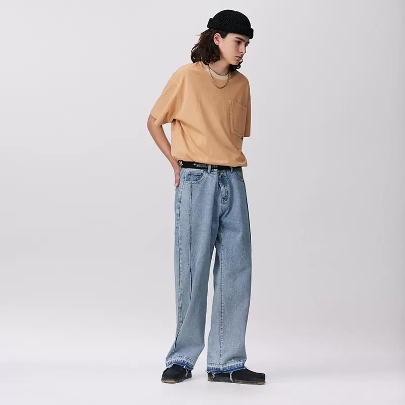 MOKACME 工藝洗水牛仔長褲