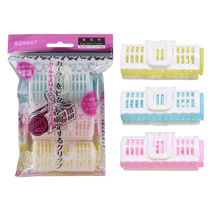 三色扣式瀏海海捲3入