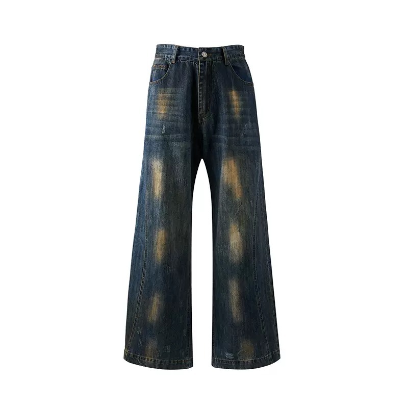 MOKACME 泥染做舊Dirtyfit直筒牛仔褲