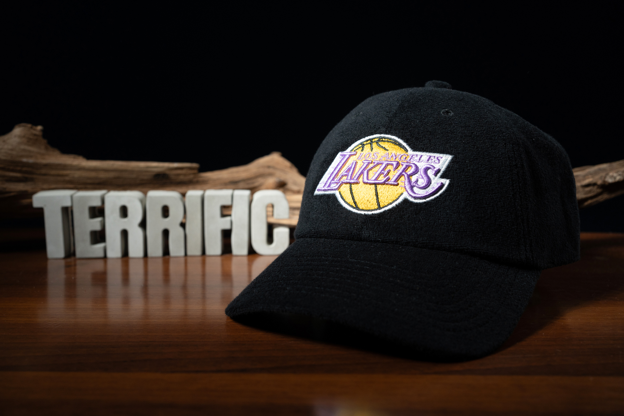 NBA帽子 Los Angeles Lakers 洛杉磯湖人 絨毛 隊徽黑 老帽 M&N 可調式 全新