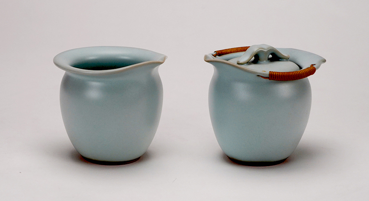 鹿港窯禮品館│汝窯茶具組(蓋杯壺)-1壺1海│品茶好幫手 居家開運生活用品