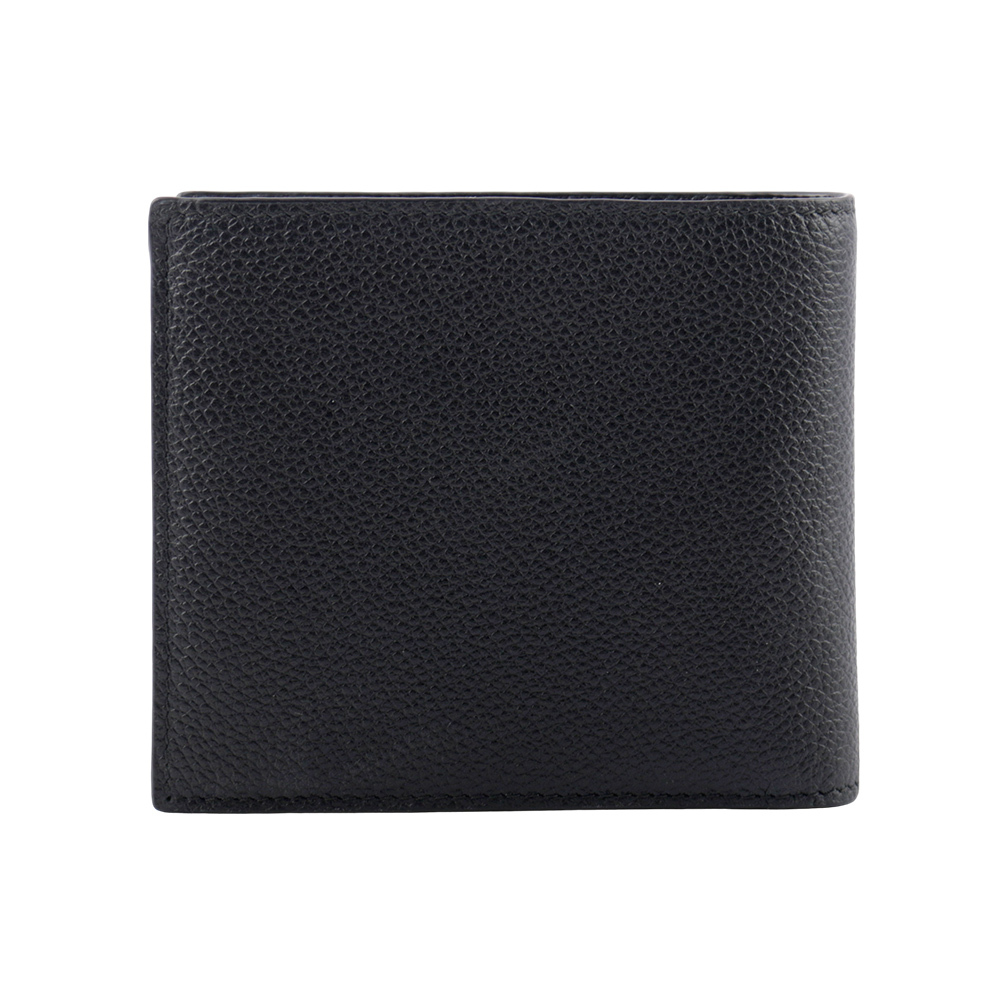 【PRADA】銀字Logo 粒紋牛皮對開8卡短夾(黑色) 2MO513 2CGS F0002