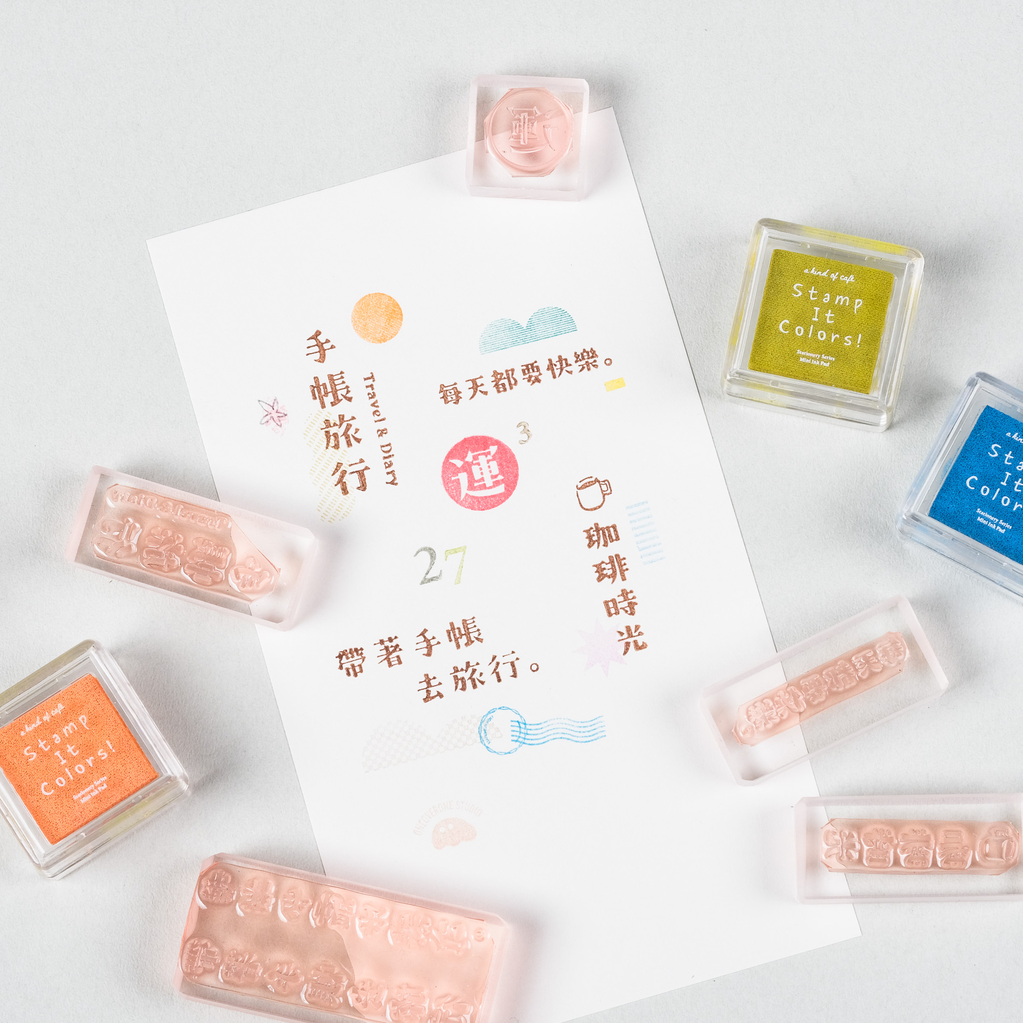 手帳裝飾文字 膠版印章 /一分之一工作室/臺灣