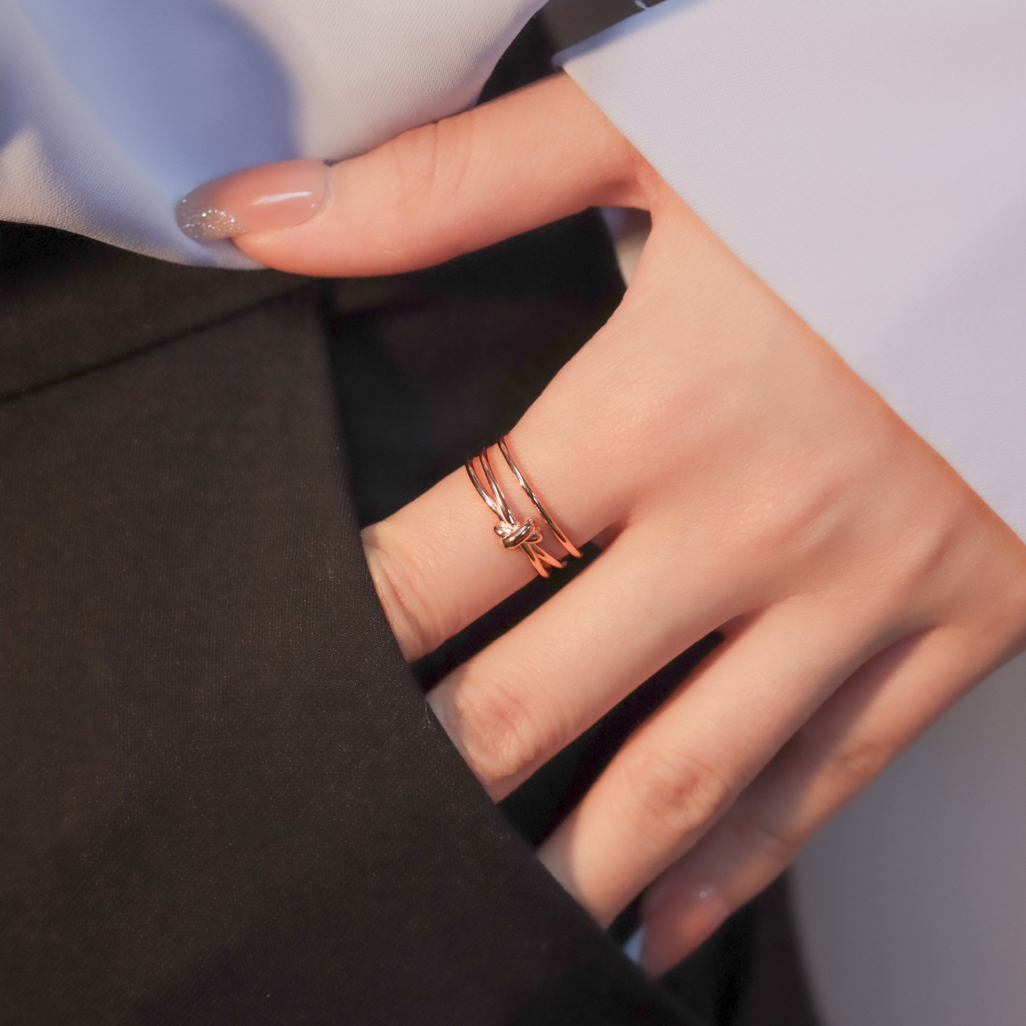 | 925 Silver・White Gold・Rose Gold | Twist Triple Ring （Silver / Rose Gold） | RI0629 |