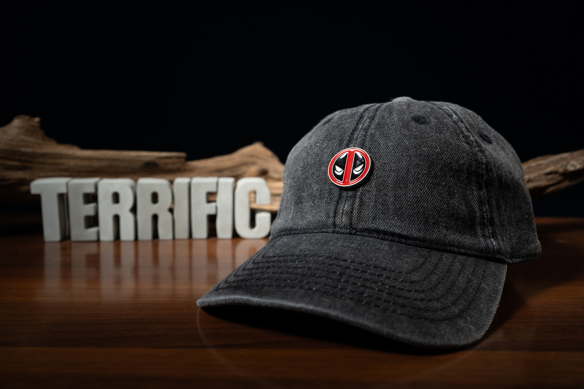 Comics帽子 Deadpool Logo Pin 死侍 Marvel 鐵灰 水洗 老帽 DC Comics 可調式 全新