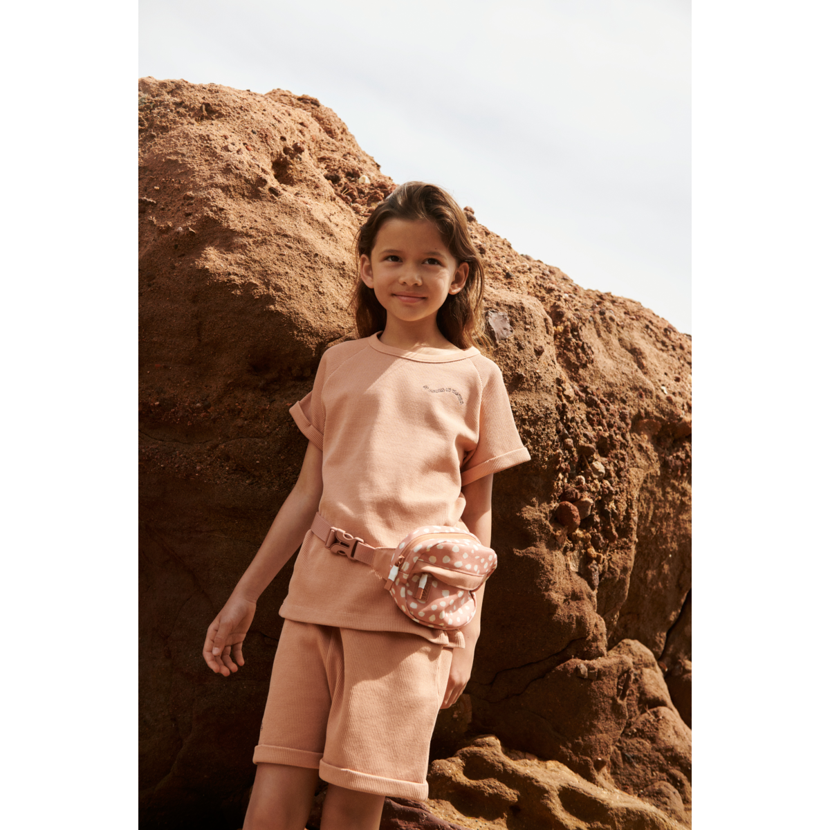 丹麥Liewood 有機棉鬆餅格短褲 - Mist