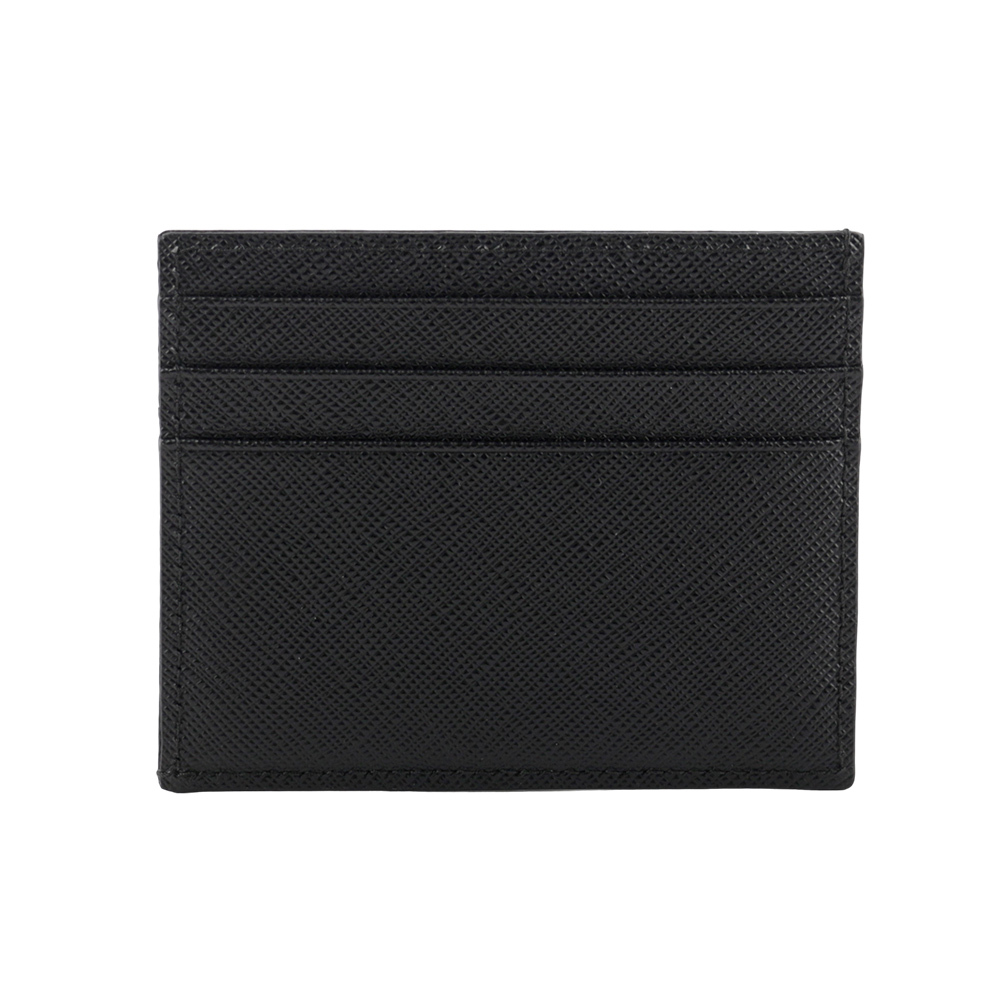 【PRADA】銀字Logo 防刮皮革卡片/名片夾(黑色) 2MC223 PN9 F0002