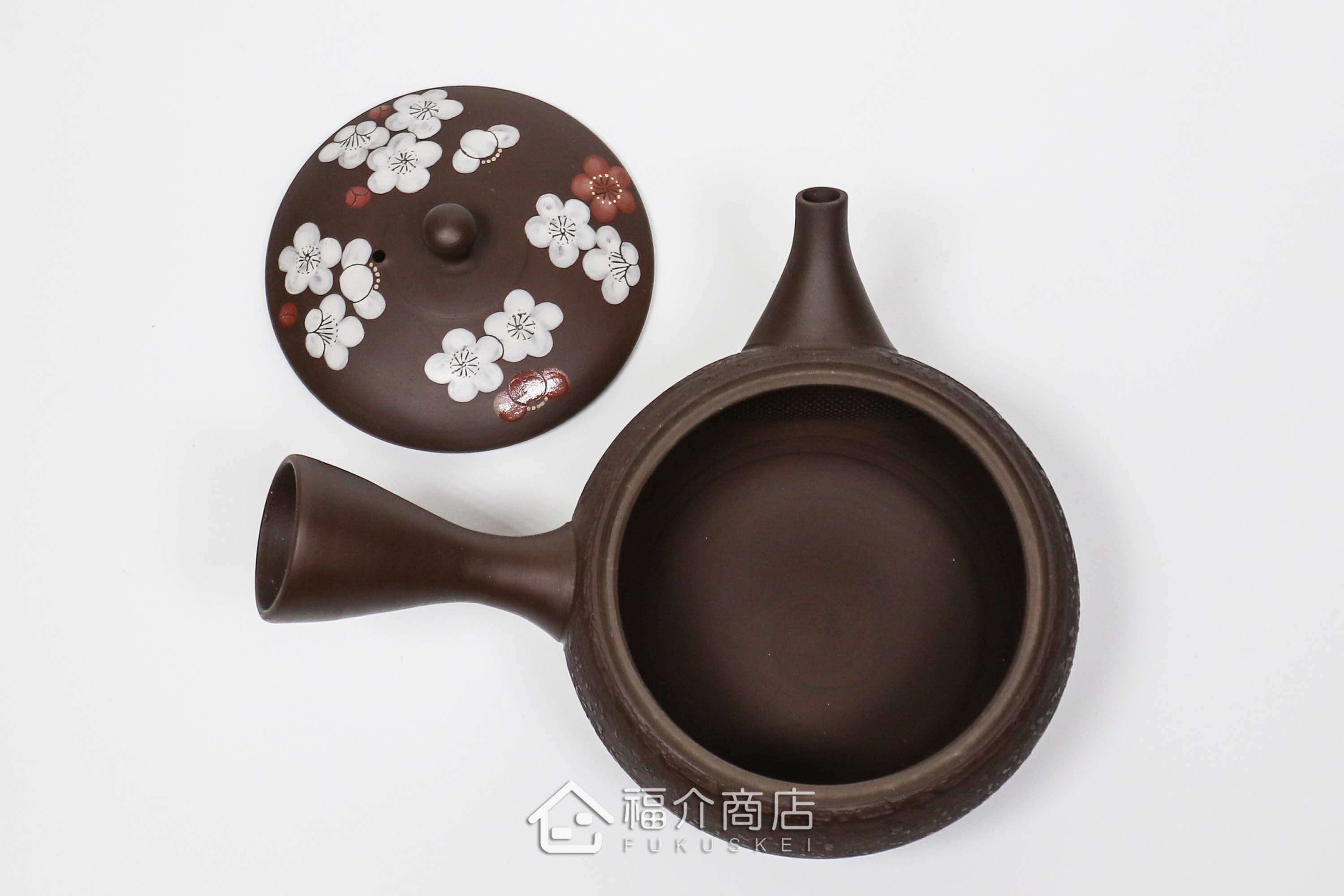 泡茶用的270ml松皮紅白梅蓋造型陶壺